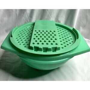 Vintage Tupperware Jade Green Grater Slicer Bowl Set 1970s – Mid Century Kitchen